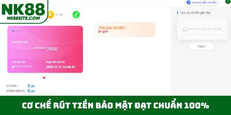 Cơ chế rút tiền bảo mật đạt chuẩn 100%