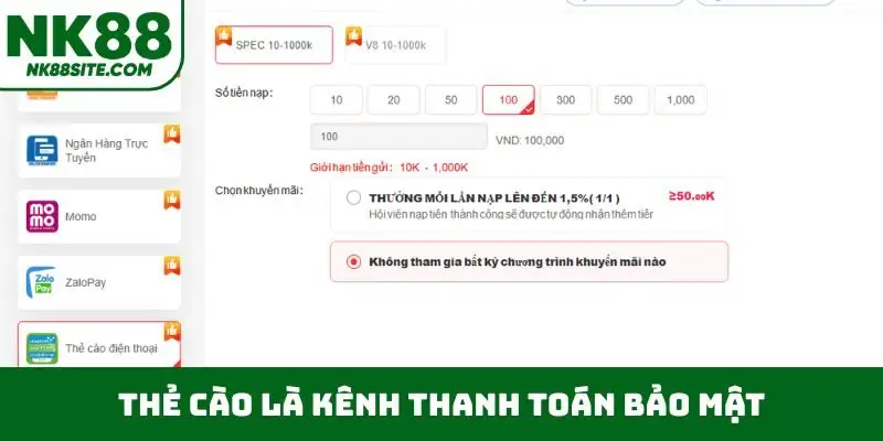 Thẻ cào là kênh thanh toán bảo mật