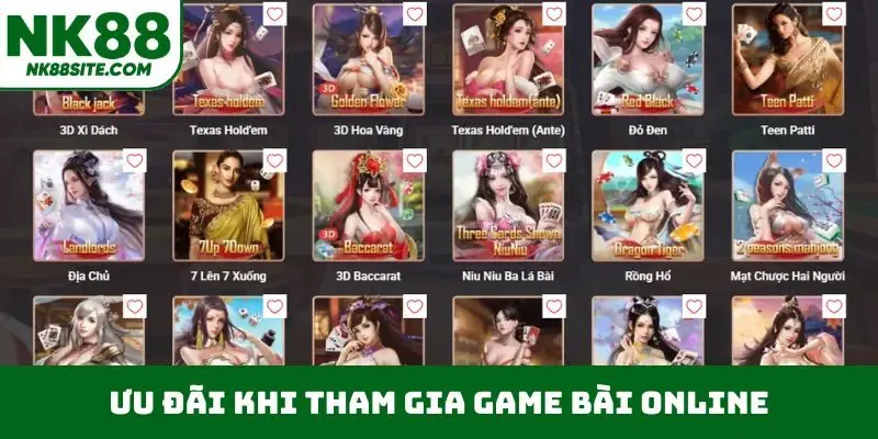 Ưu đãi khi tham gia game bài online